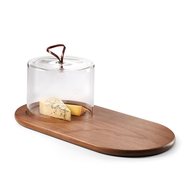 The Walnut cheese board with glass cover from Philippi , brown
