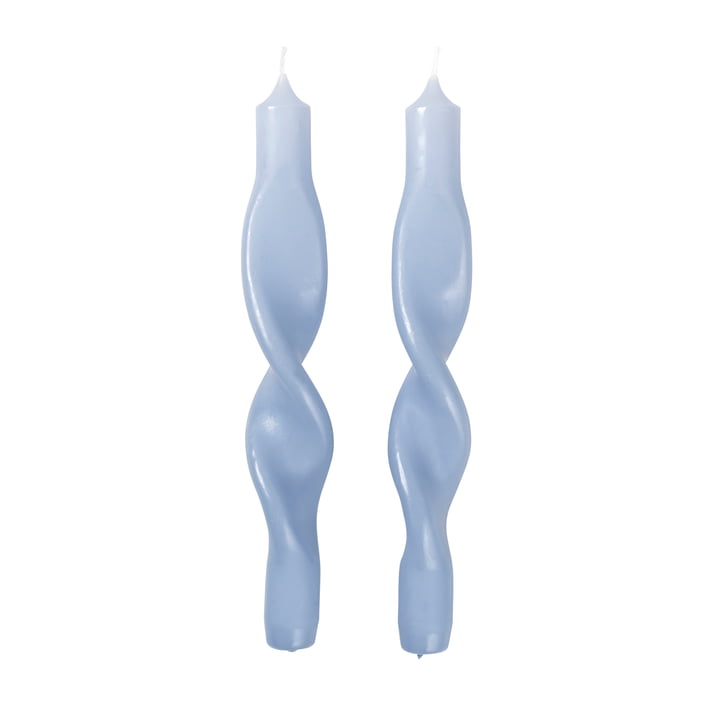 The Twist candles from Broste Copenhagen , plain air light blue (set of 2)