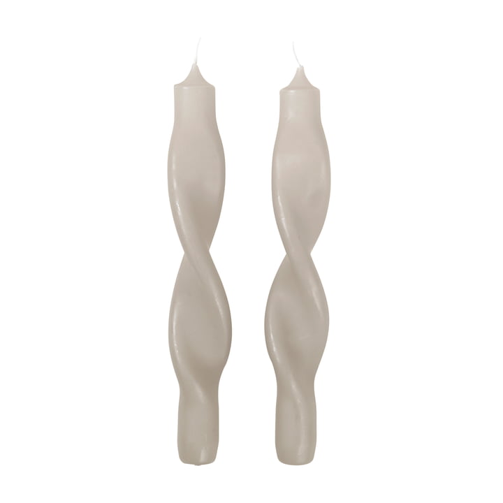 The Twist candles from Broste Copenhagen , rainy day (set of 2)