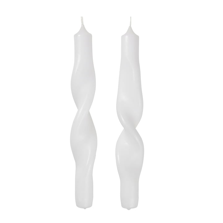 The Twist candles from Broste Copenhagen , pure white (set of 2)