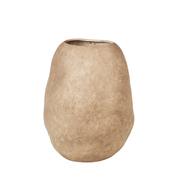 Organic Vase, H 43 cm from Broste Copenhagen in simply taupe