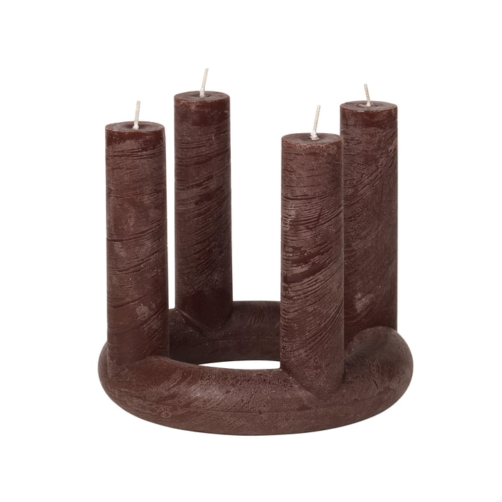 Broste Copenhagen - Lucia Advent candle, h 18 x Ø 20 cm, madder brown