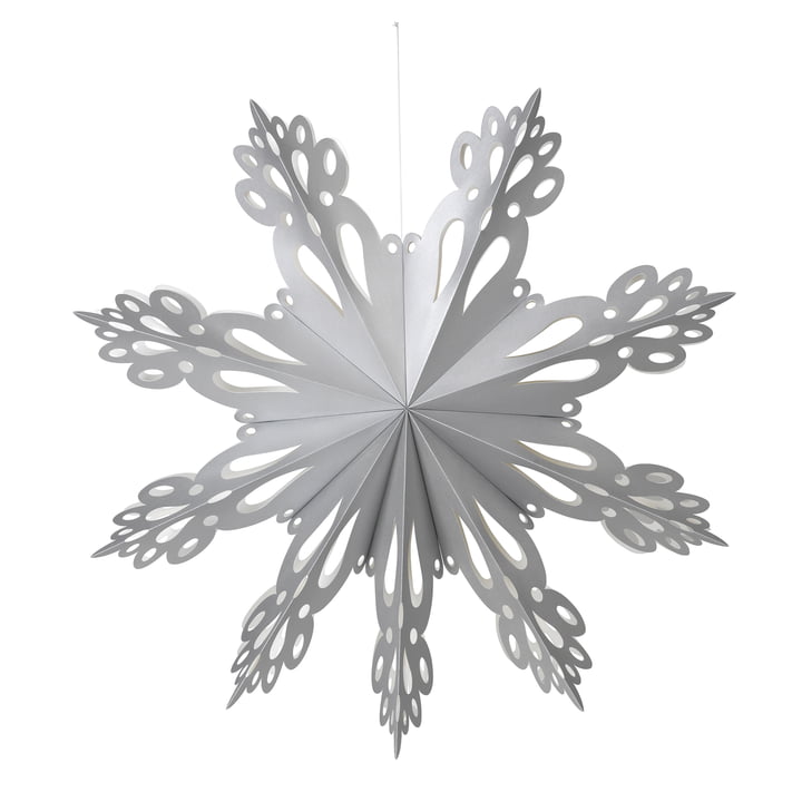 Broste Copenhagen - Christmas Snowflake Decorative pendant, Ø 46 cm, silver