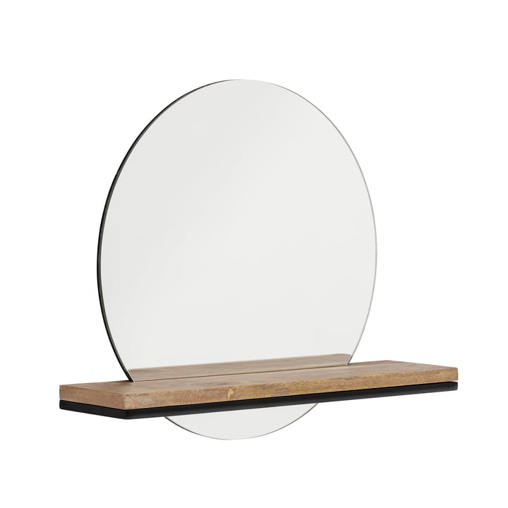 Lias Wall mirror with shelf, brown from Bloomingville