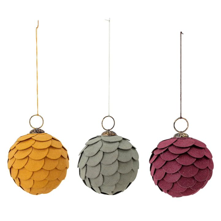 Pau Ornament Ø 7,5 cm from Bloomingville (set of 3) in multicolor