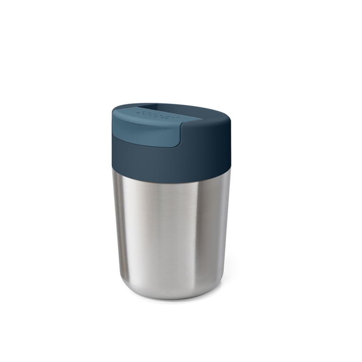 Sipp Travel mug with hinged lid 340 ml from Joseph Joseph in stainless steel anthracite