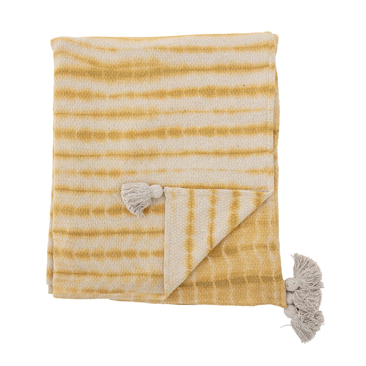 Decia Bedspread 220 x 260 cm from Bloomingville in yellow / white