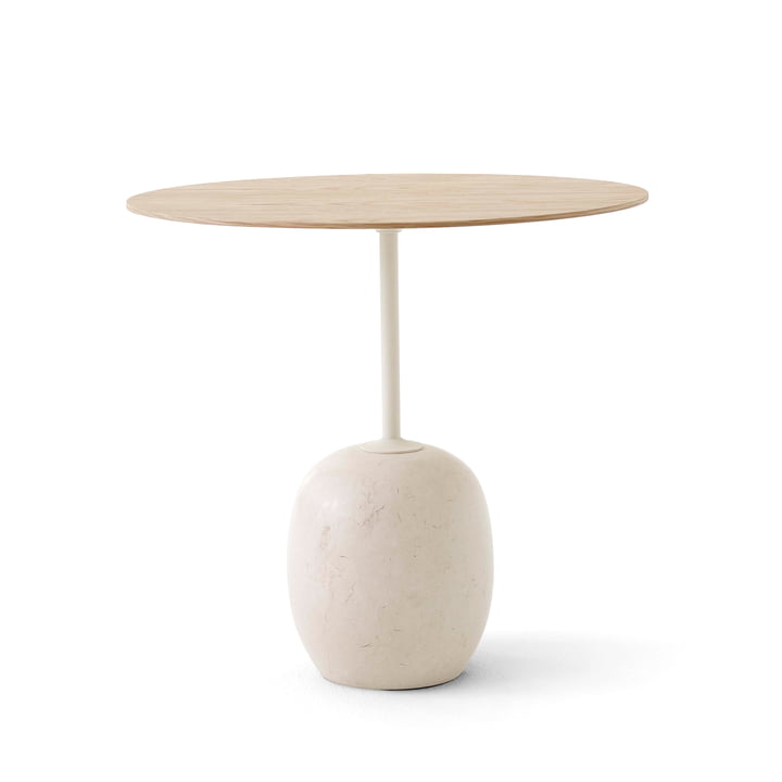 Lato side table H 45 cm, 40 x 50 cm, oak / Crema Diva marble by & Tradition