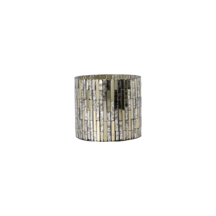 Cara Mosaic tealight holder Ø 7. 5 x H 7. 5 cm from House Doctor , silver