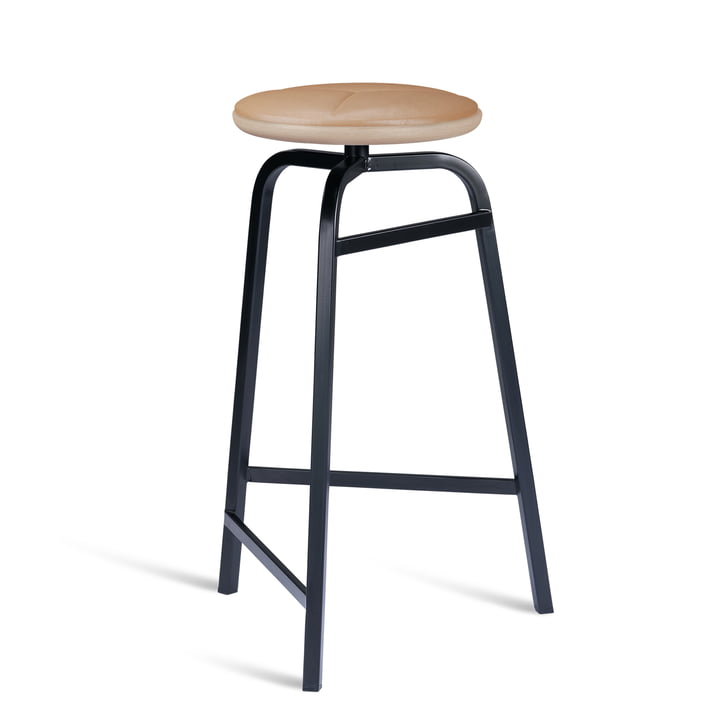 Treble Bar stool from Northern in the version black / leather brown
