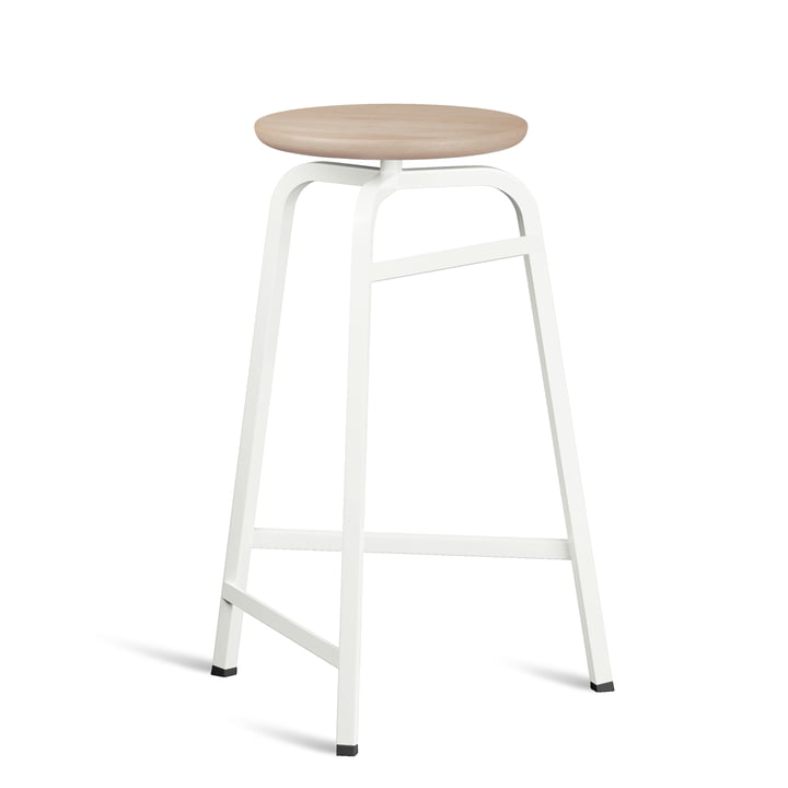 Treble Bar stool from Northern in white / oiled oak finish