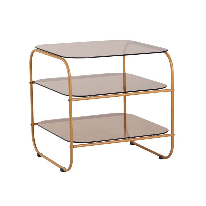 Side table with 3 levels, orange / amber by Hübsch Interior