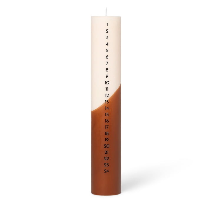 Advent calendar candle by ferm Living in the color amber