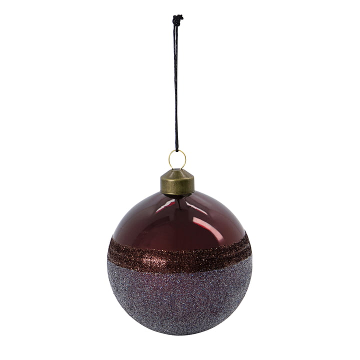 Stripe Christmas tree ball from House Doctor in the color bordeaux