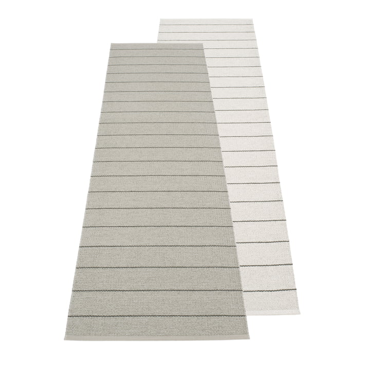 Carl Reversible rug, 70 x 270 cm from Pappelina in warm grey / fossil grey