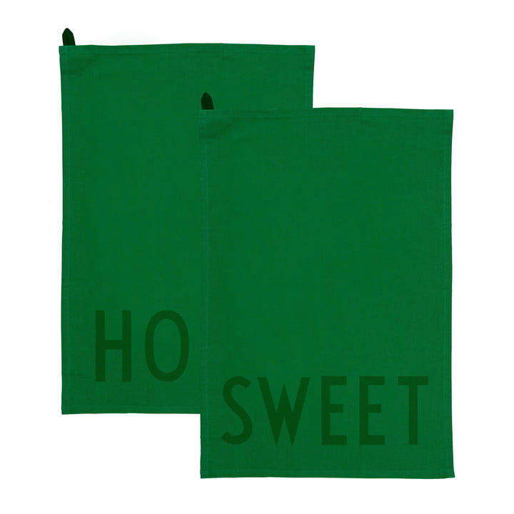 Favourite Tea towel in Sweet / Home, olive green (set of 2) from Design Letters