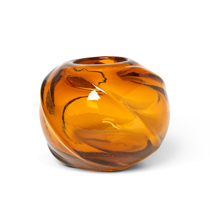 Water Swirl Vase by ferm Living in the color amber