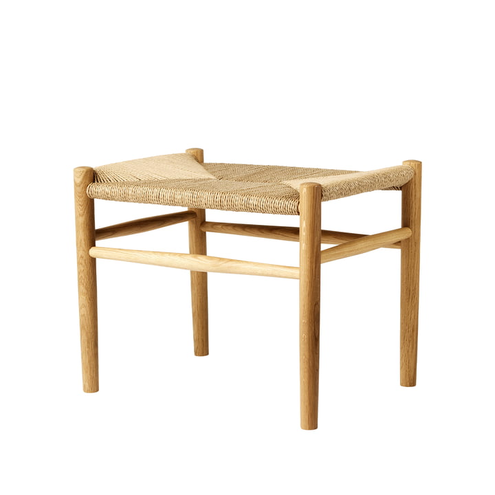 J83 Stool from FDB Møbler in oak lacquered / natural wickerwork