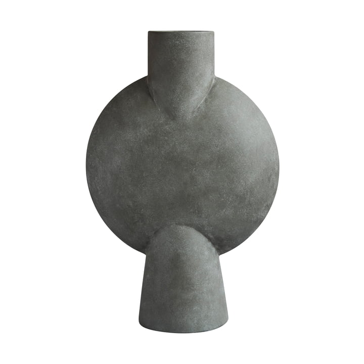 Sphere Vase Bubl Hexa by 101 Copenhagen in dark grey