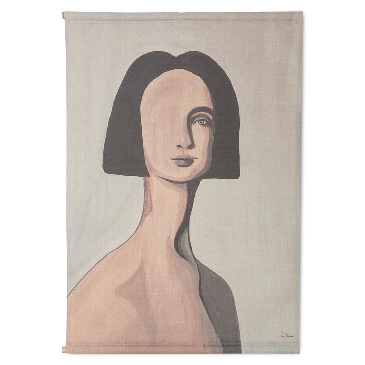 Portrait of a woman mural from HKliving in the design brown stitch
