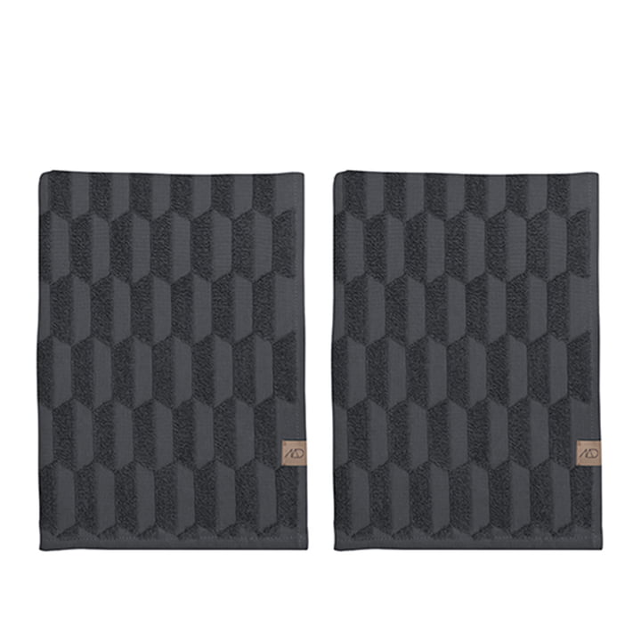 Geo Guest towel 35 x 55 cm from Mette Ditmer in anthracite (pack of 2)