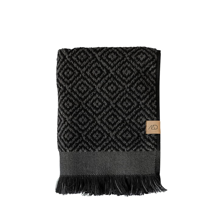 Morocco Towel 50 x 95 cm from Mette Ditmer in black / grey