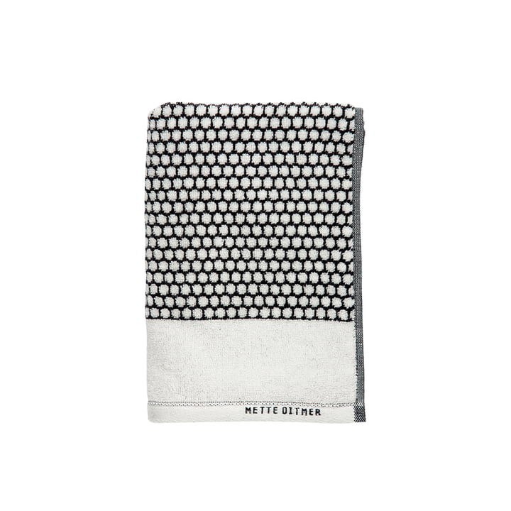 Grid Guest towel 38 x 60 cm from Mette Ditmer in black / off-white