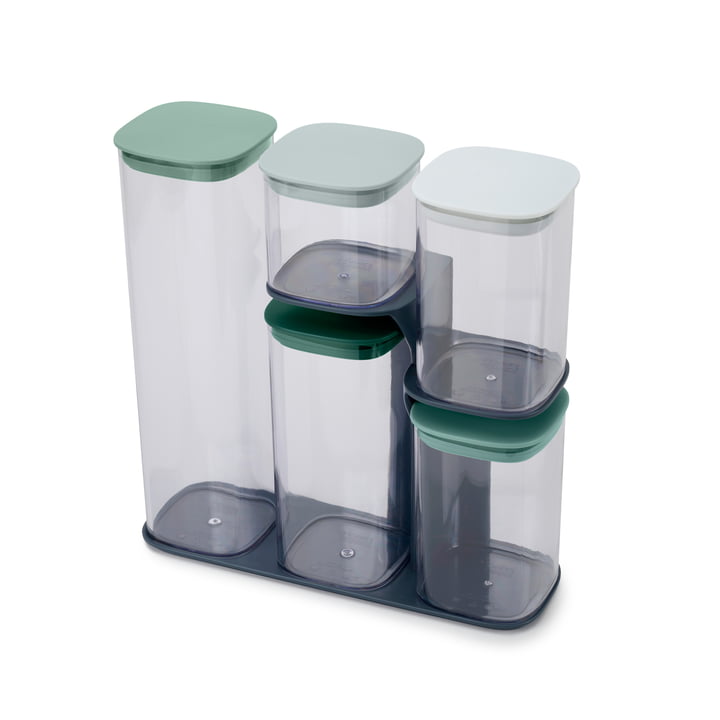 Podium storage container set with stand (5 pieces) from Joseph Joseph in sage