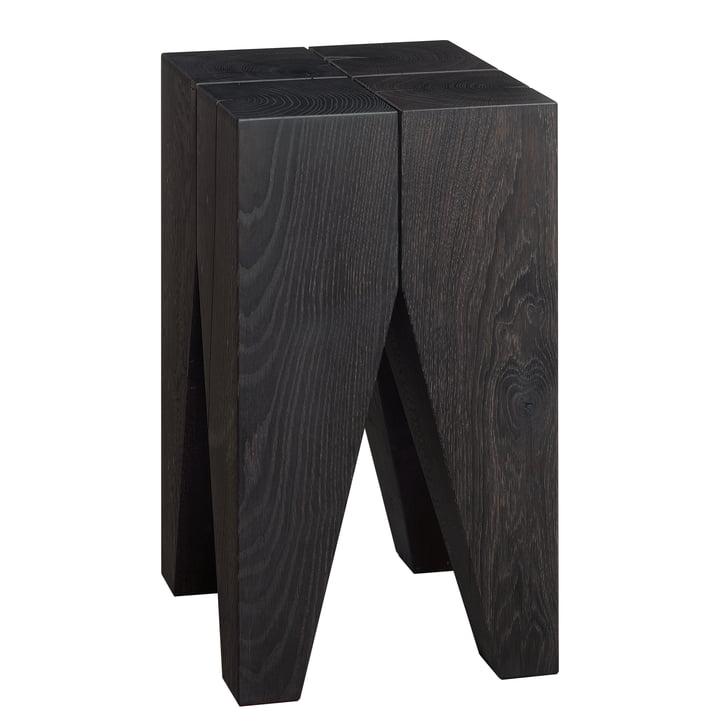 e15 - ST04 Back tooth side table, oak black (anniversary edition)