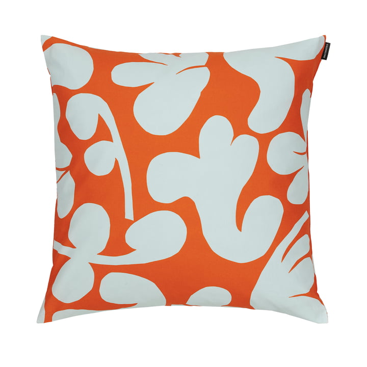Leikko Pillowcase 50 x 50 cm from Marimekko in orange / light blue