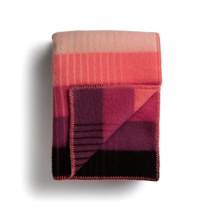 Åsmund Gradient Wool blanket 200 x 135 cm from Røros Tweed in pink / green
