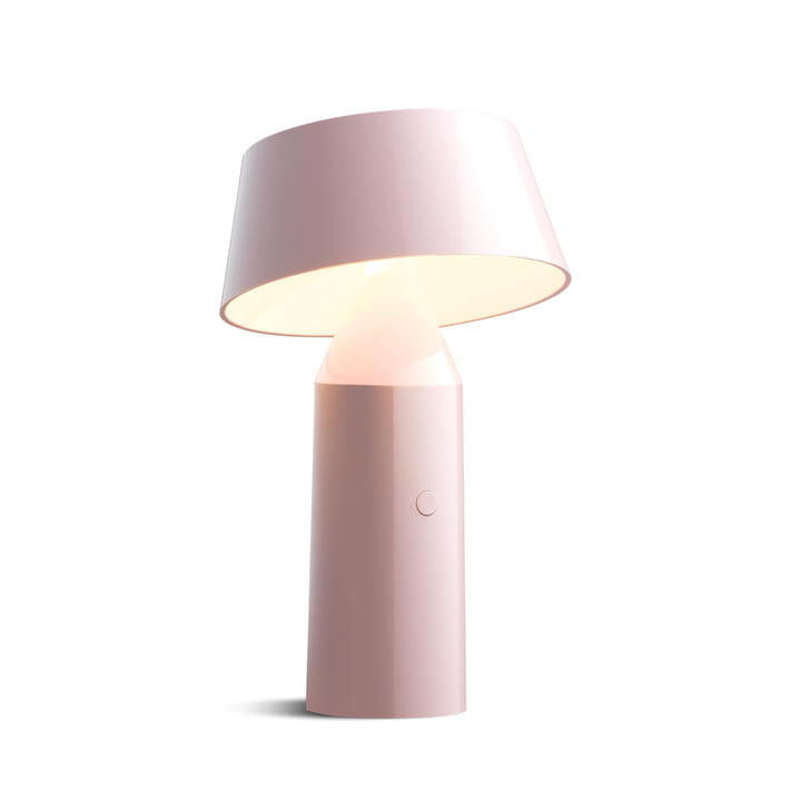 Bicoca LED table lamp, h 22.5 x Ø 14 cm by marset in pale pink