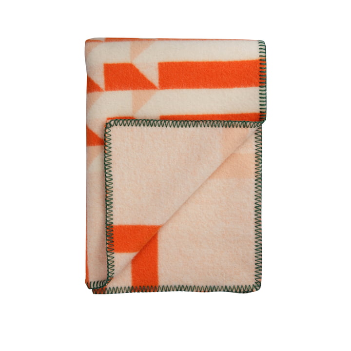 Kvam Wool blanket 200 x 135 cm from Røros Tweed in orange