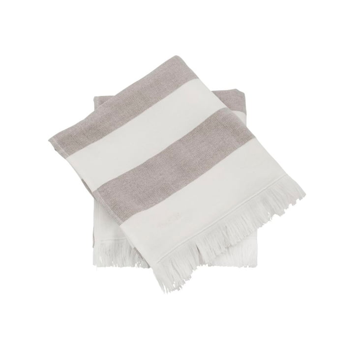 Barbarum towel 50 x 100 cm from Meraki in white / brown (set of 2)