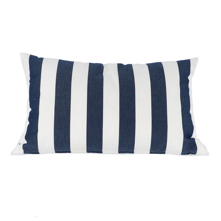 Somnia Outdoor cushion, 40 x 60 cm from Jan Kurtz in stripes white / dark blue