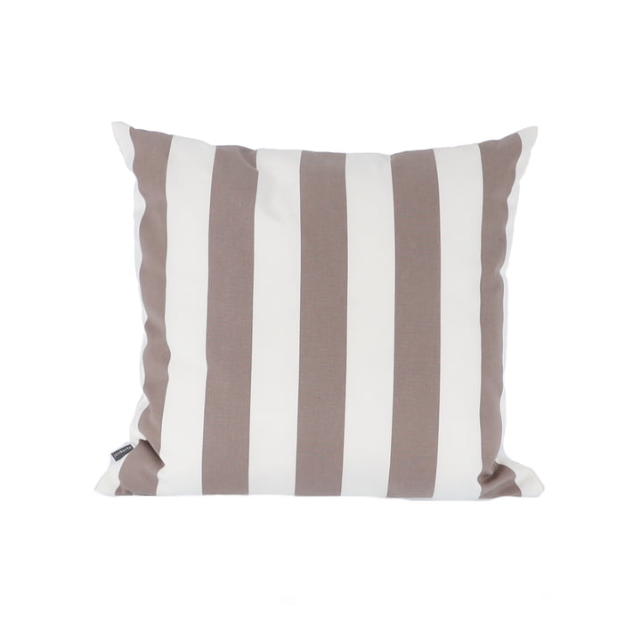 Somnia Outdoor cushion, 48 x 48 cm from Jan Kurtz in stripes white / taupe