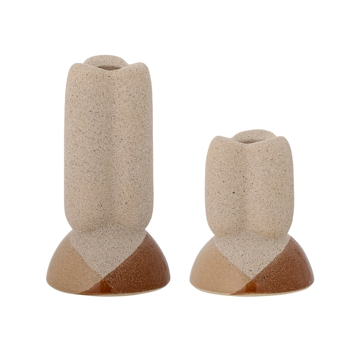 Iness Candle holder from Bloomingville in brown (set of 2)