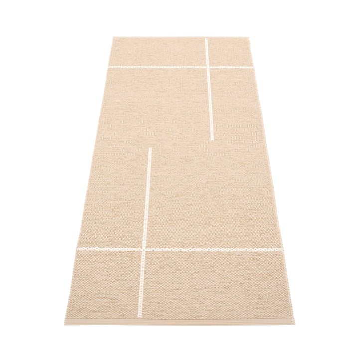 Fred reversible rug, 70 x 180 cm, beige / vanilla by Pappelina