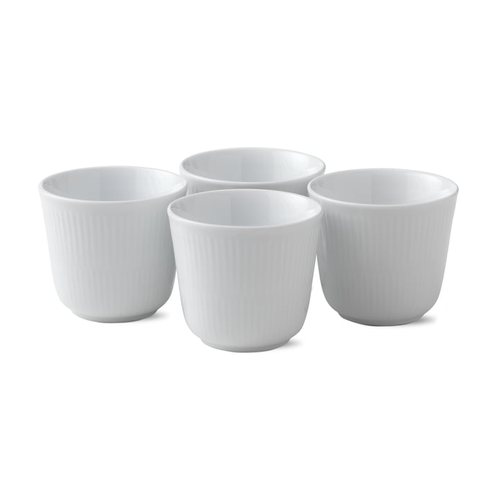 White ribbed thermo mug 26 cl (set of 4) from Royal Copenhagen