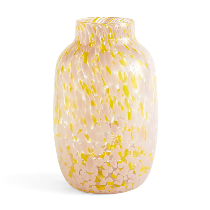 Splash Vase L, Ø 17,5 x H 27 cm, light pink and yellow by Hay