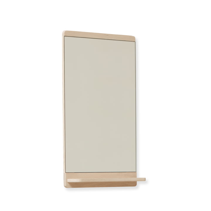 Rim wall mirror, oak white pigmented by Form & Refine