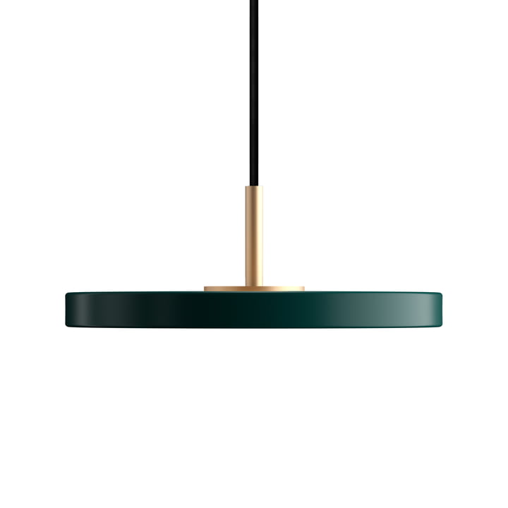 Asteria Micro LED pendant light in brass / forest green by Umage