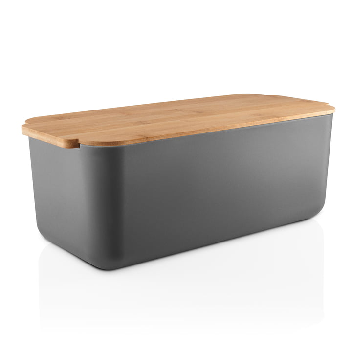 Bread bin from Eva Solo in the colors bamboo / elephant grey