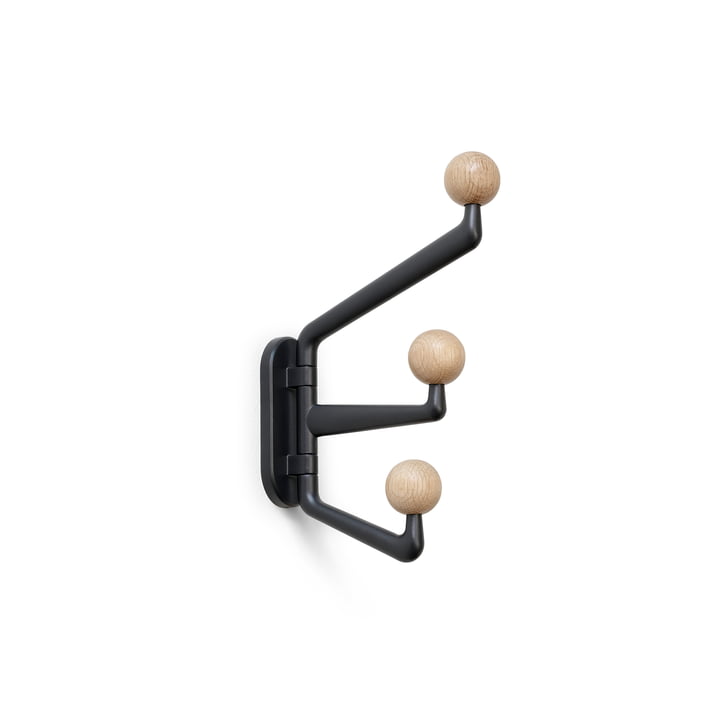 Capture Coat hook SC74, small, graphite / oak from & Tradition