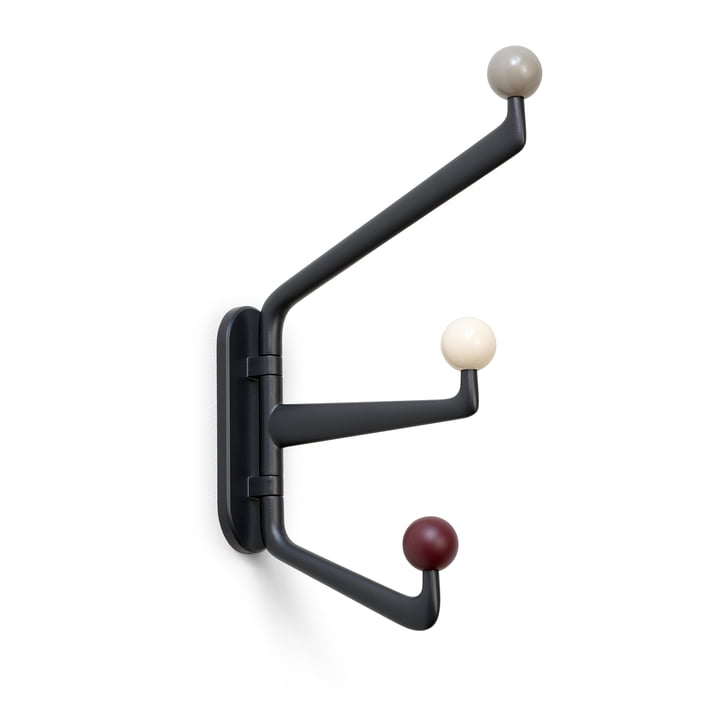 Capture Coat hook SC75, large, graphite / multicolour from & Tradition