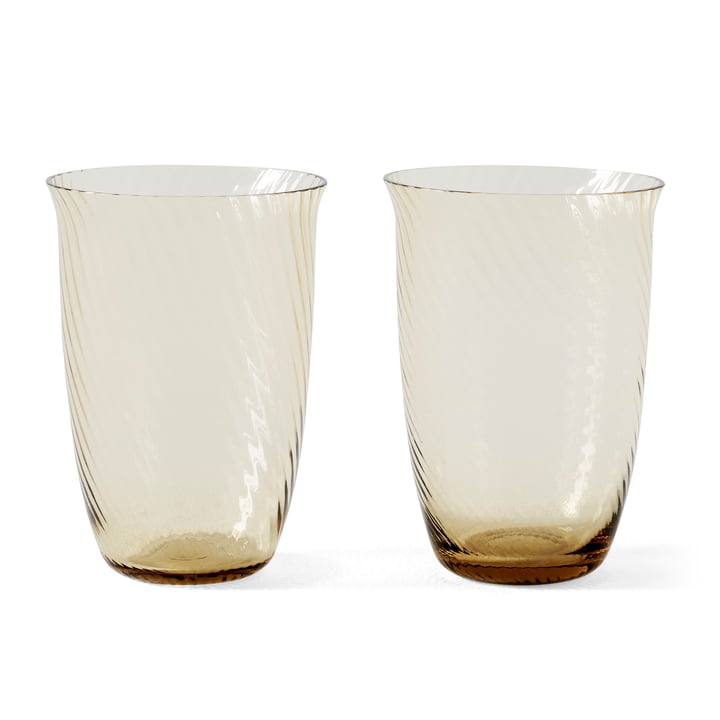 Collect SC61 drinking glass, 400 ml, amber (set of 2) by & Tradition