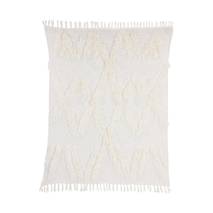 Bedspread with fringes from HKliving in color white