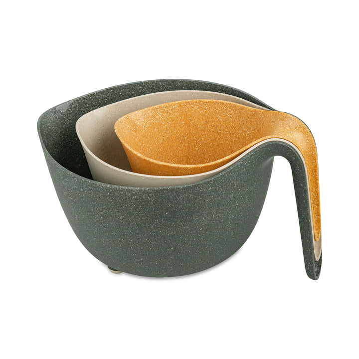 Mixxx Mixing bowl set (3 pcs.), nature wood/nature dessert sand/nature ash grey by Koziol