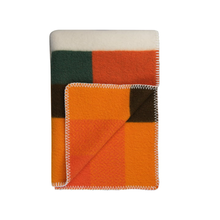 Mikkel Wool blanket, 135 x 200 cm, orange by Røros Tweed