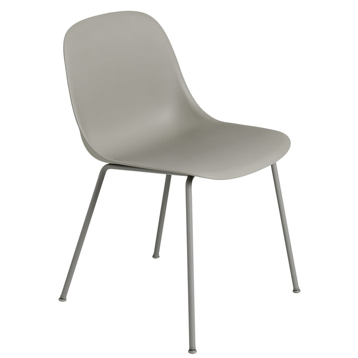 Fiber Side Chair Tube Base from Muuto in the color grey recycled